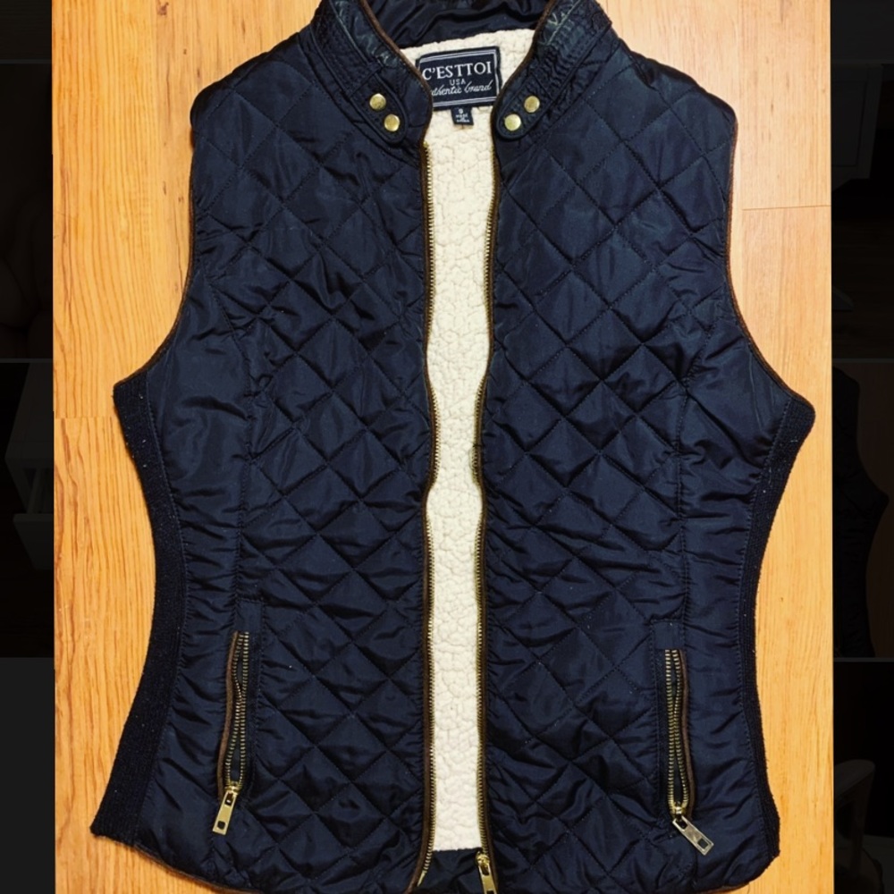 Sherpa lined vest, black, s